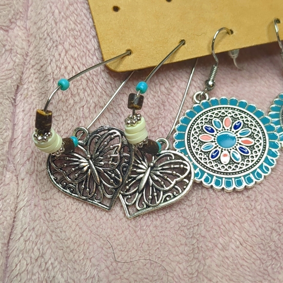 NEW Bohemian Vintage dangle earring set - Picture 2 of 6